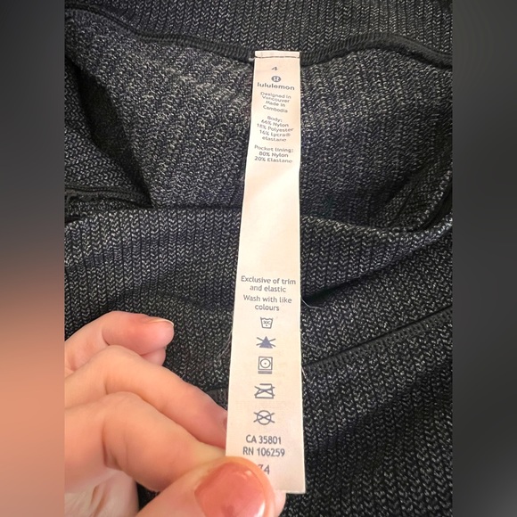 RARE lululemon herringbone speed up tight pockets full length legging- size 4 - Picture 5 of 7